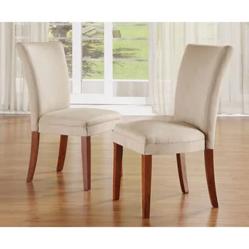 Обеденные стулья с мягкой обивкой Weston Homes Parson, комплект из 2 обеденных стульев с отделкой из торфа / вишни