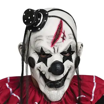Роскошная Маска Страшного клоуна из латекса для взрослых, Уродливая маска на Хэллоуин, Белые волосы, Хэллоуин, Клоун, Злой Убийца, костюм для костюмированной вечеринки, маска для лица
