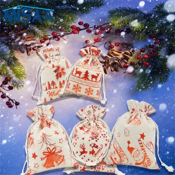 Удобный пакет для конфет Отлично подходит для рождественских подарков Праздничный подарочный пакет Прочный Рождественский подарочный пакет Праздничный и практичный Можно использовать повторно