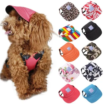 Собачья шапка, бейсбольная кепка, спортивная шапка для собак на открытом воздухе с отверстиями для ушей, Регулируемая Шапка для домашних животных для маленьких и средних собак
