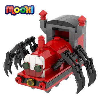 Серия креативных игр MOOXI Spider Train Строительные блоки Сборка модели Монстра Развивающая игрушка для детей Подарок MOC1182